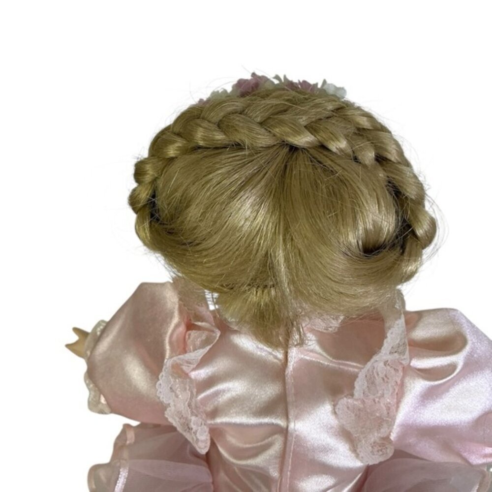 Vintage Ballerina Dancer Porcelain Doll 1990 Pink Satin Tutu Blonde Hair 14” - Picture 6 of 15